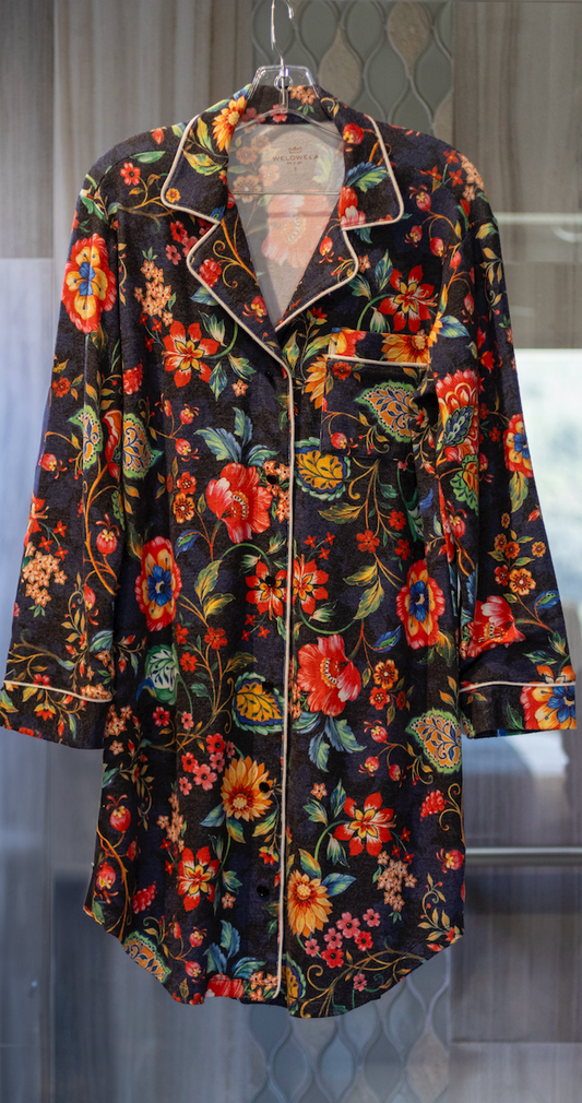 Magical Magnetic Pajama Dress- Welowela in Blue Floral